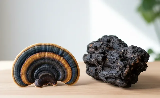 Turkey Tail Mushroom vs Chaga: A Detailed Comparison