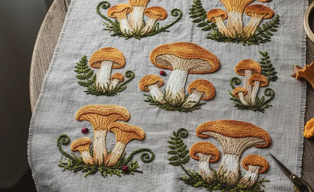 Chanterelle Mushroom Embroidery Patterns | Designs to Buy