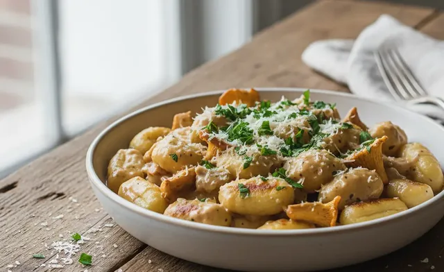 Creamy Chanterelle Mushroom Gnocchi