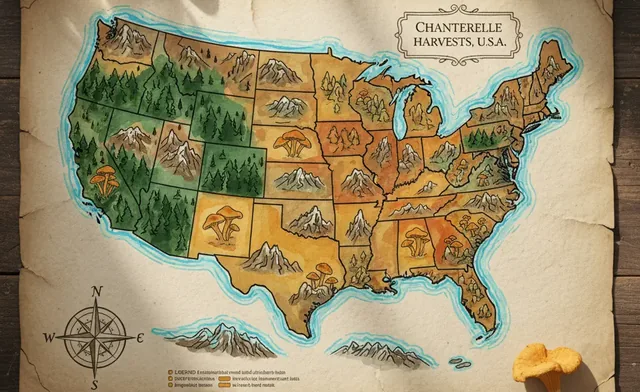 chanterelle mushroom range map | Where to Find Them in USA