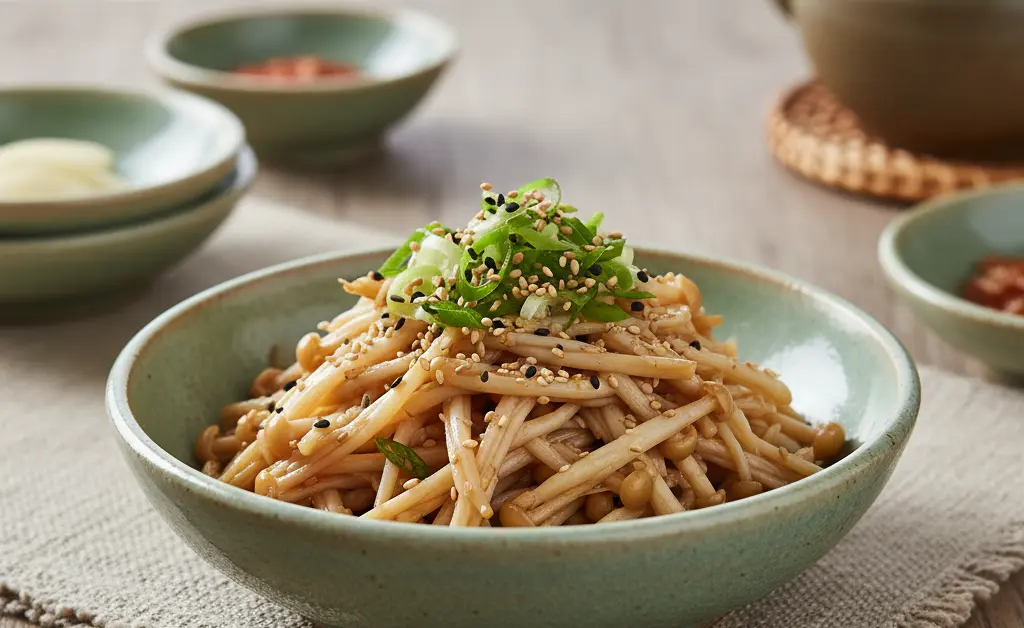 How to Make Authentic Enoki Mushroom Banchan