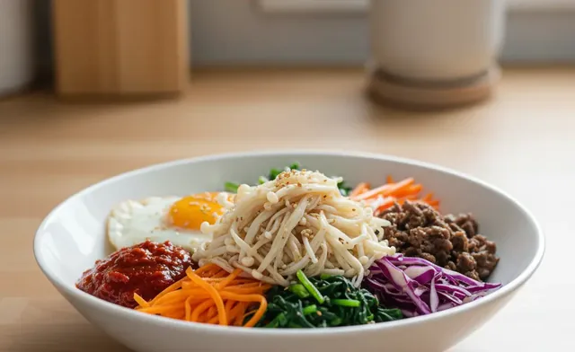 The Perfect Sautéed Enoki for Your Bibimbap
