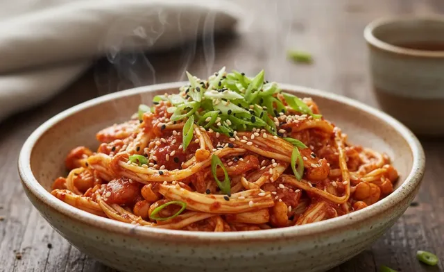 Spicy enoki mushroom korean recipe | Simple & Delicious