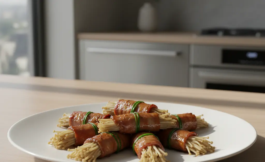 The Definitive Recipe for Enoki Mushroom Rolls