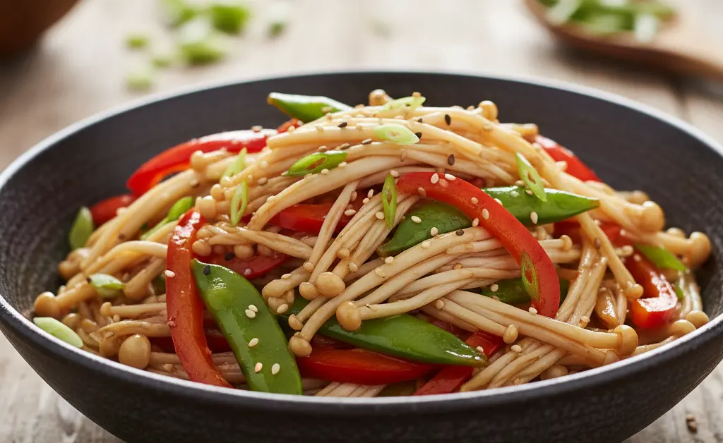 How to Make the Best Enoki Mushroom Stir Fry