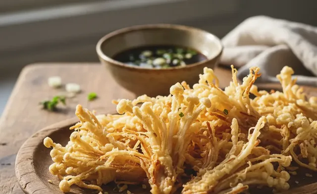 How to Make Perfectly Crispy Enoki Mushroom Tempura