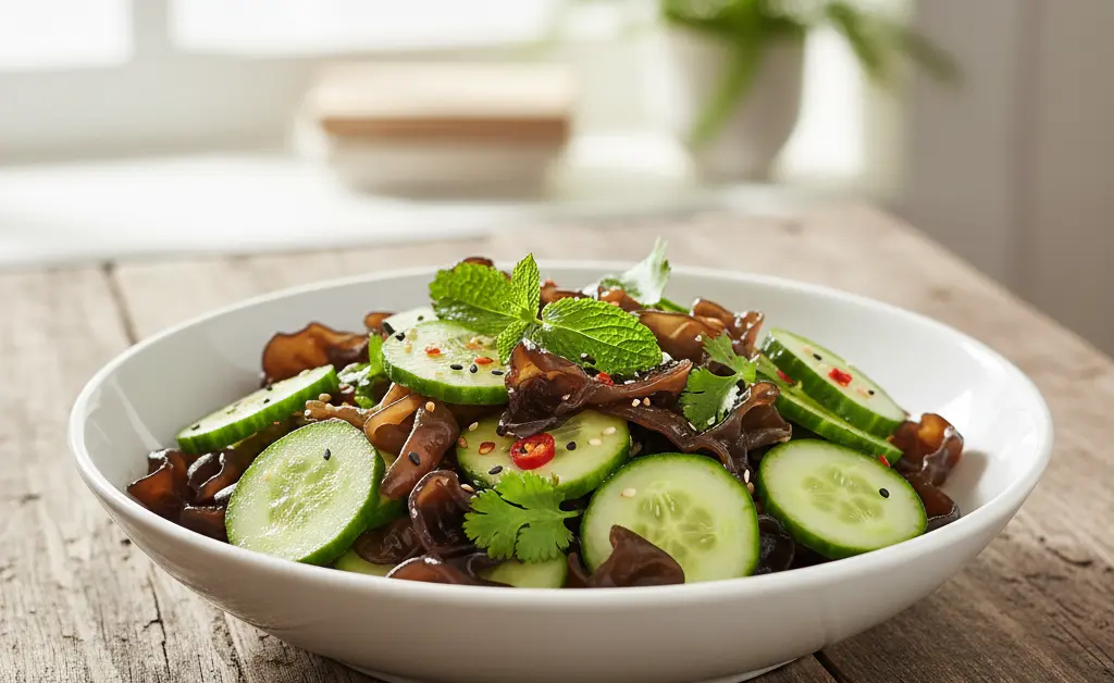 How to Make Wood Ear Mushroom and Cucumber Salad