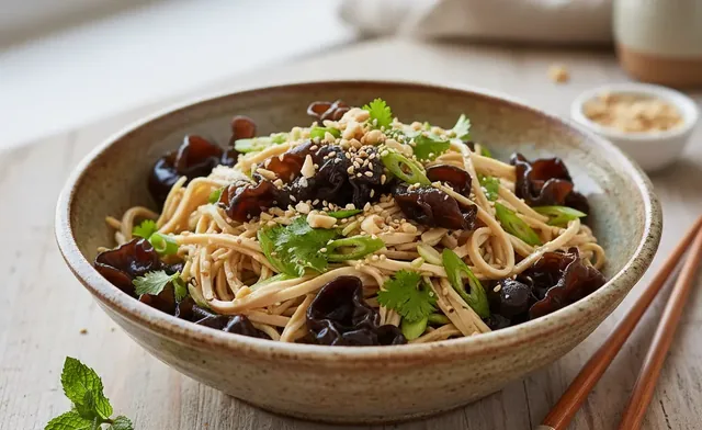 How to Make Wood Ear Mushroom and Tofu Skin Salad