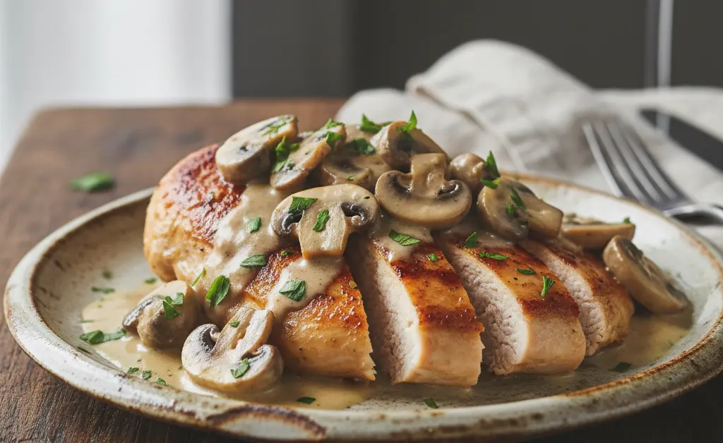 A Simple Recipe for Chicken with Button Mushrooms