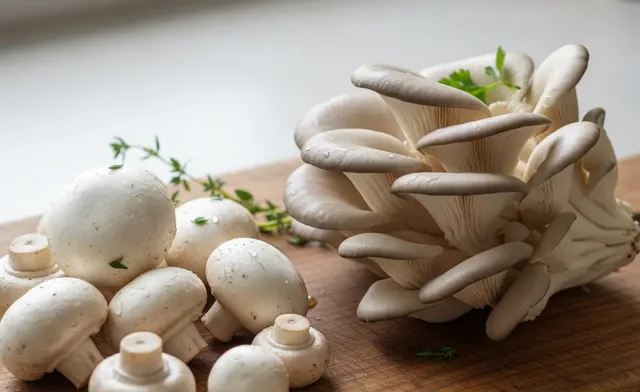 button mushroom vs oyster mushroom: Uses, Taste, Nutrition