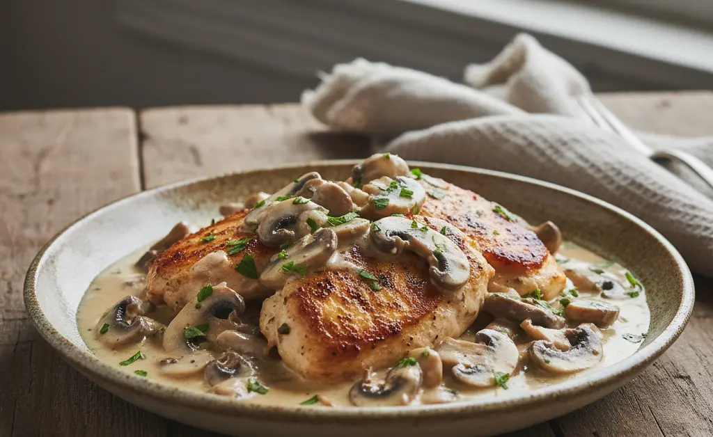 Rich and Creamy Cremini Mushroom Chicken