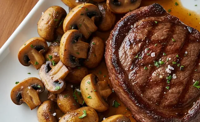 Easy Sautéed Cremini Mushrooms with Steak | Steakhouse