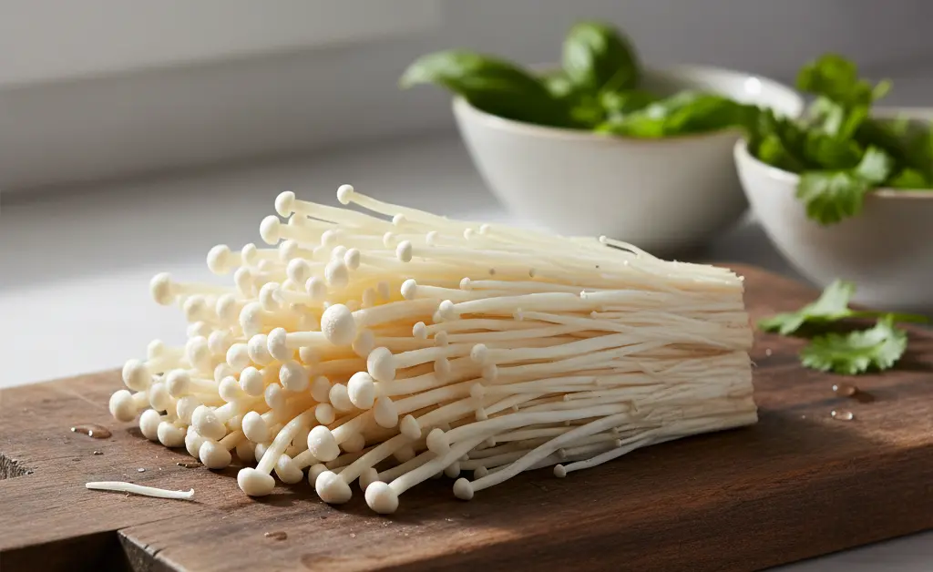 Fresh Enoki Mushrooms Delivered Across India