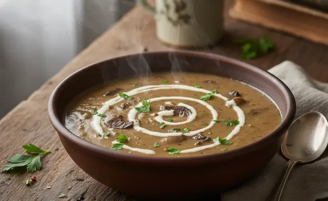 Easy & Creamy Portobello Mushroom Soup Recipe at Home