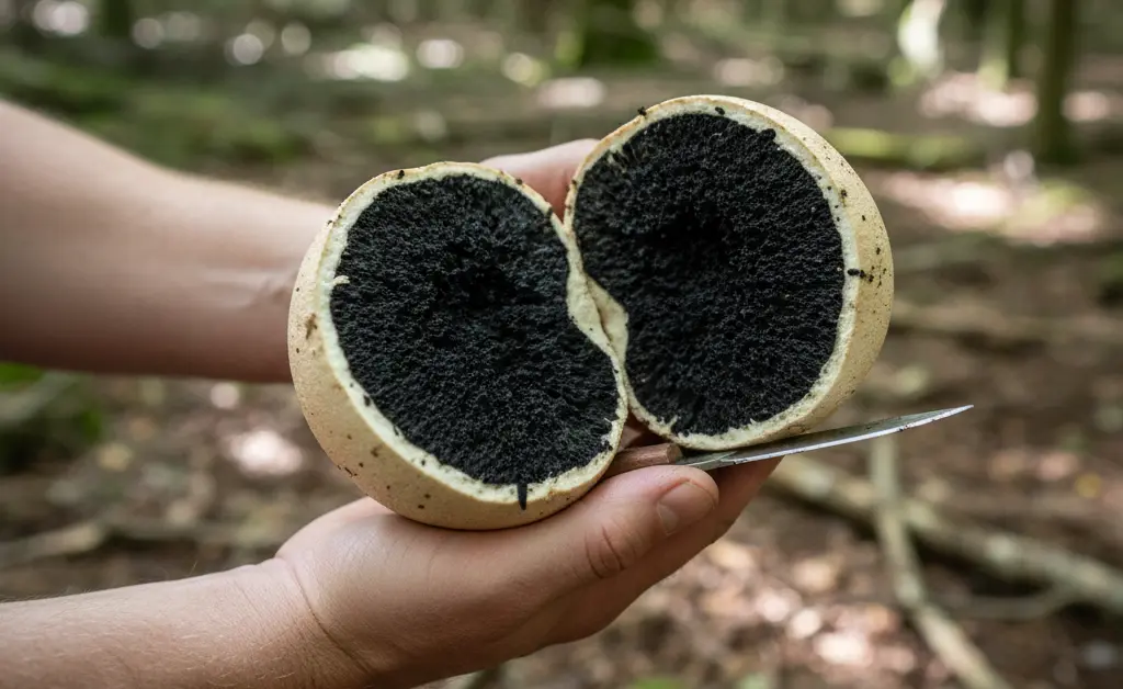 Decoding Puffballs: When a Black Center Is a Warning
