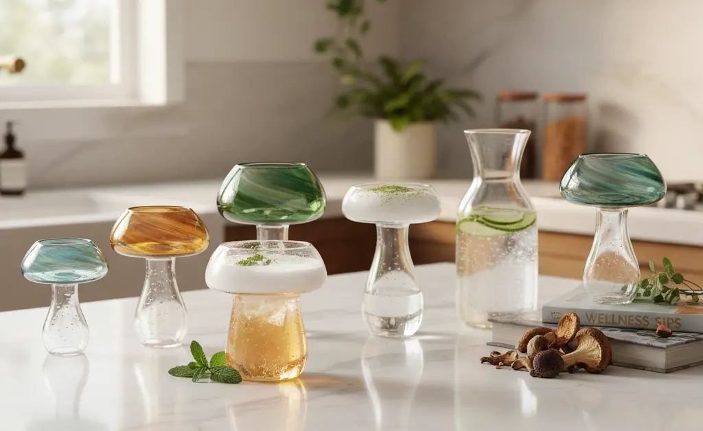 Our Whimsical Mushroom Drinking Glass Collection