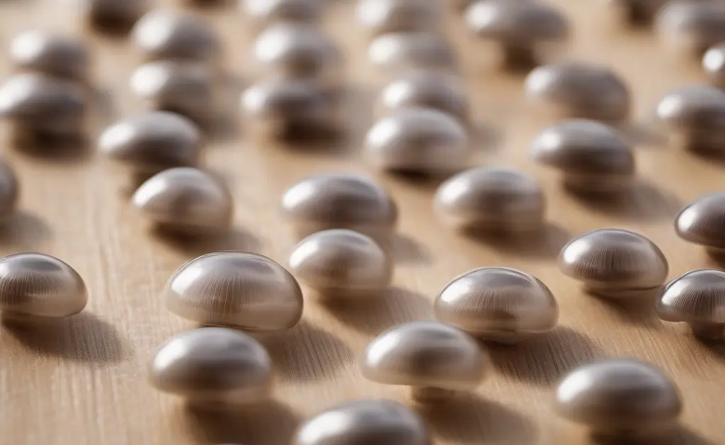 A clear shot showcasing a variety of empty mushroom capsules in a natural setting.