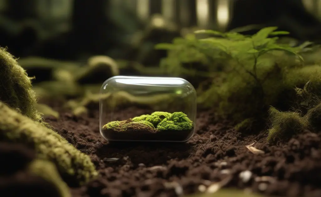 A visually striking image illustrating the concept of mushroom capsule burial, showcasing the natural decomposition process.