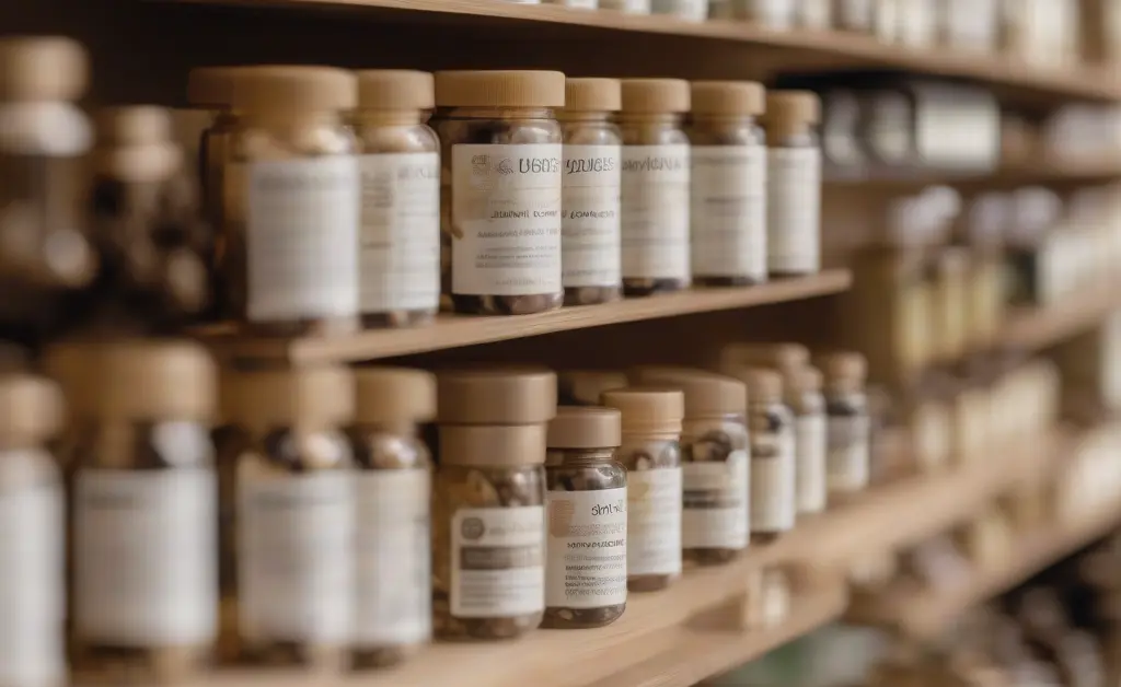 A visually appealing display of mushroom capsules chemist warehouse products on a clean, modern shelf.