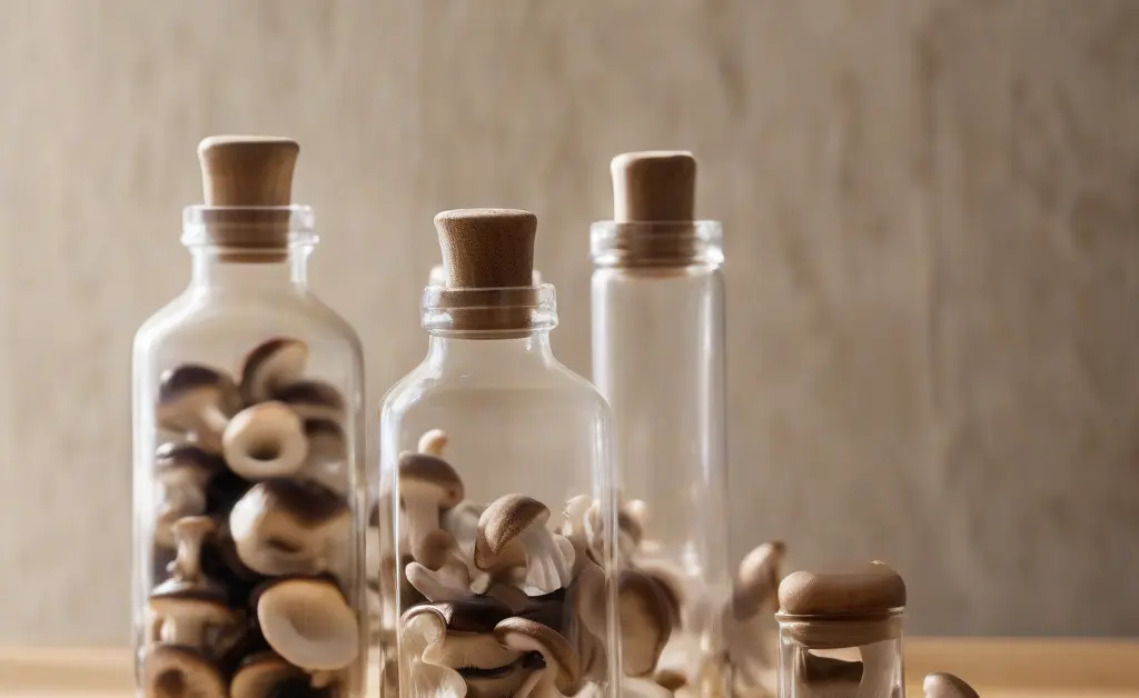 A visually appealing arrangement showcasing mushroom capsules dc, hinting at natural wellness and convenient access.