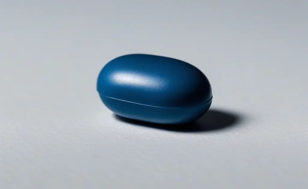 A detailed mushroom pill report exploring the characteristics of a blue-hued pill.